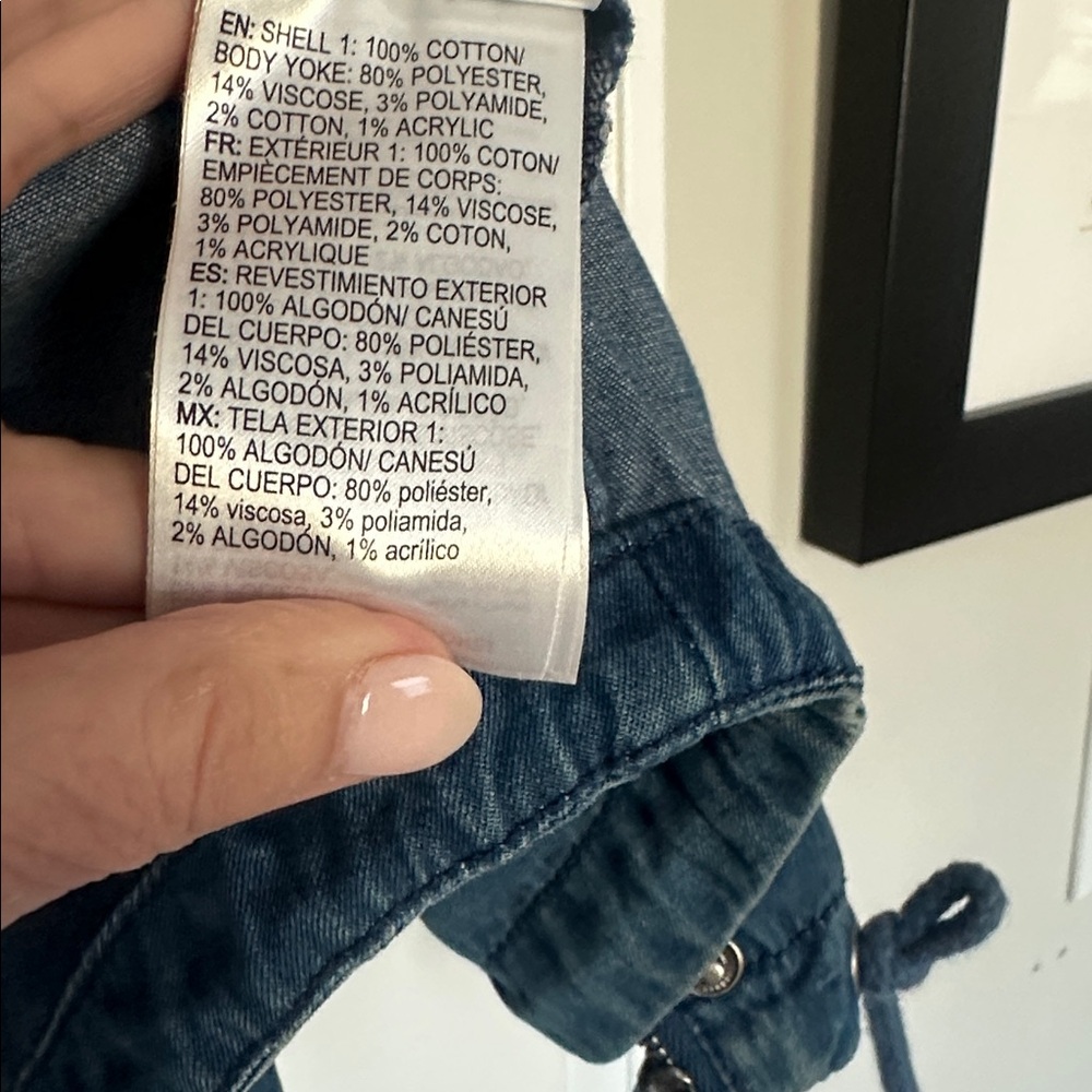 Roxy Denim Blue Jacket With Patterned Design - image 6